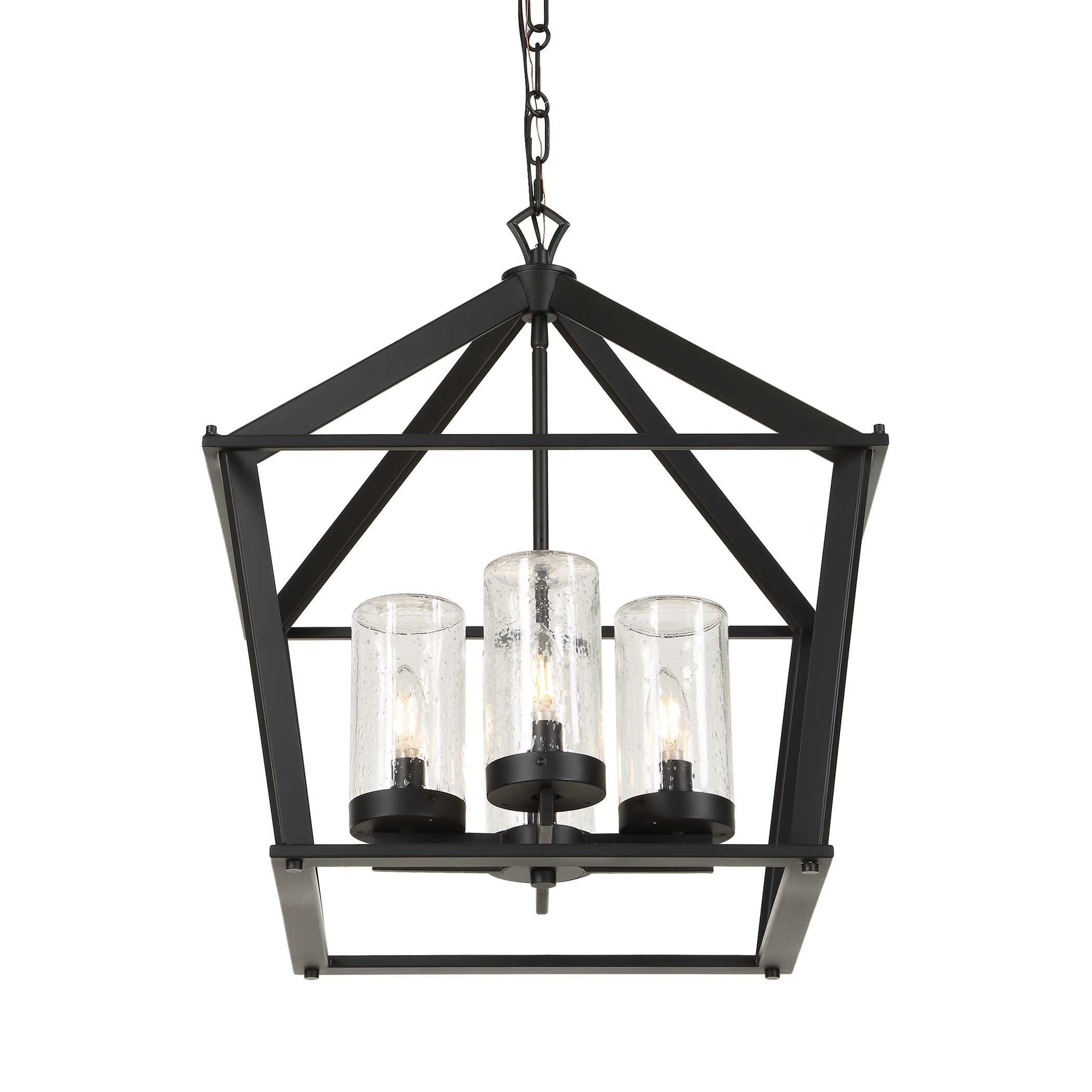 Evanston - 4 Light Indoor-Outdoor Pendant - Black