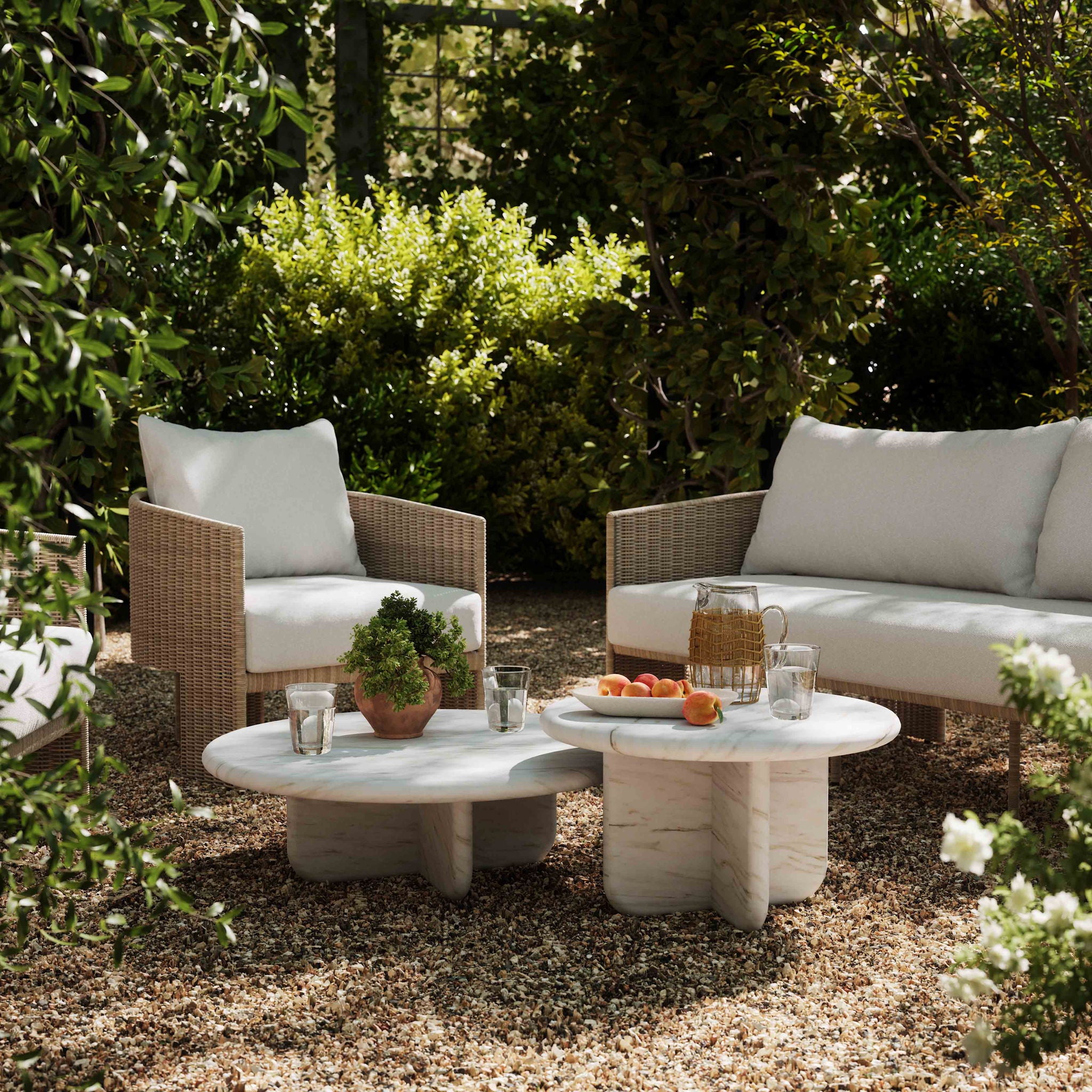 Juju - Nesting Indoor / Outdoor Coffee Tables (Set of 2) - White