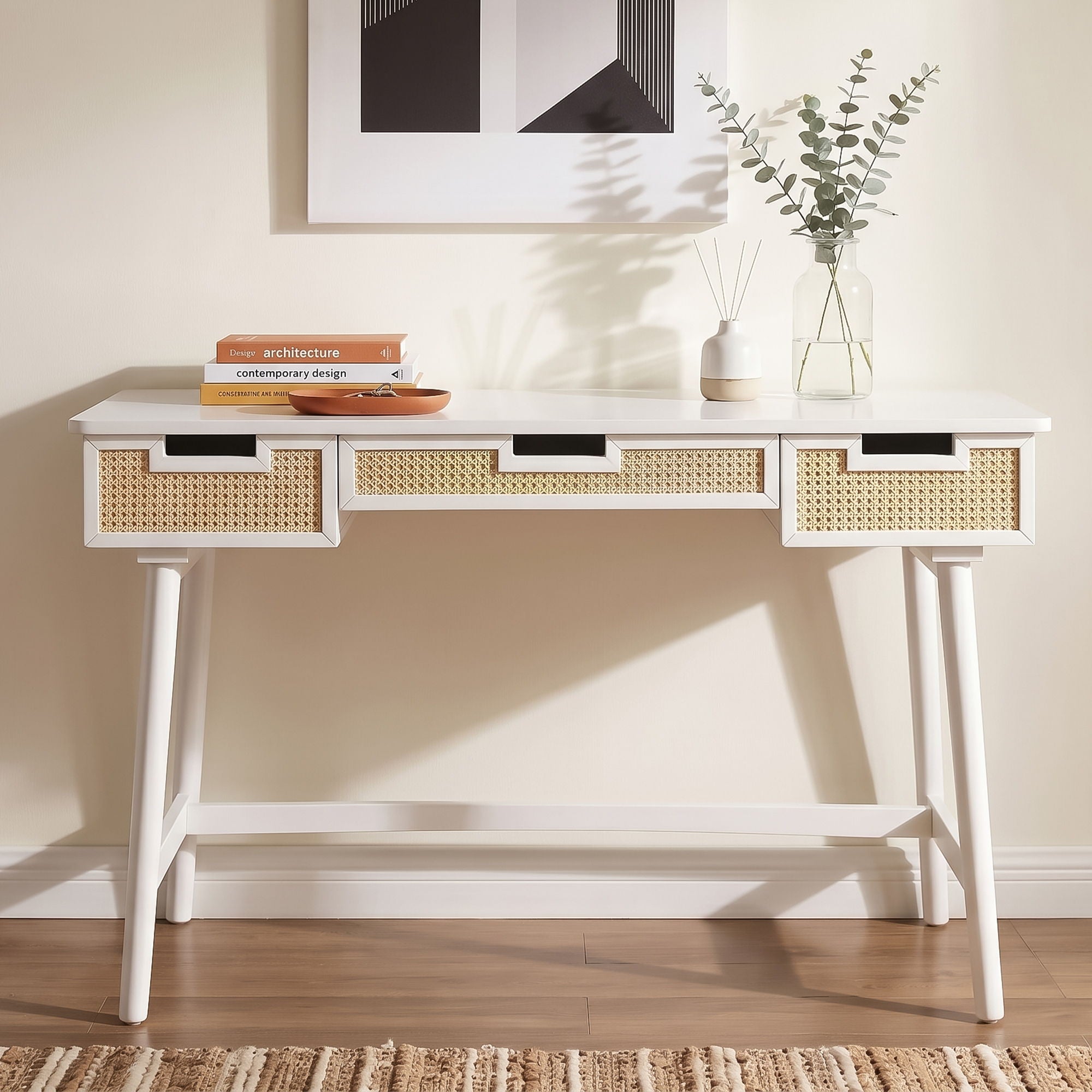 Writing Desk With 3 Drawers For Living Room