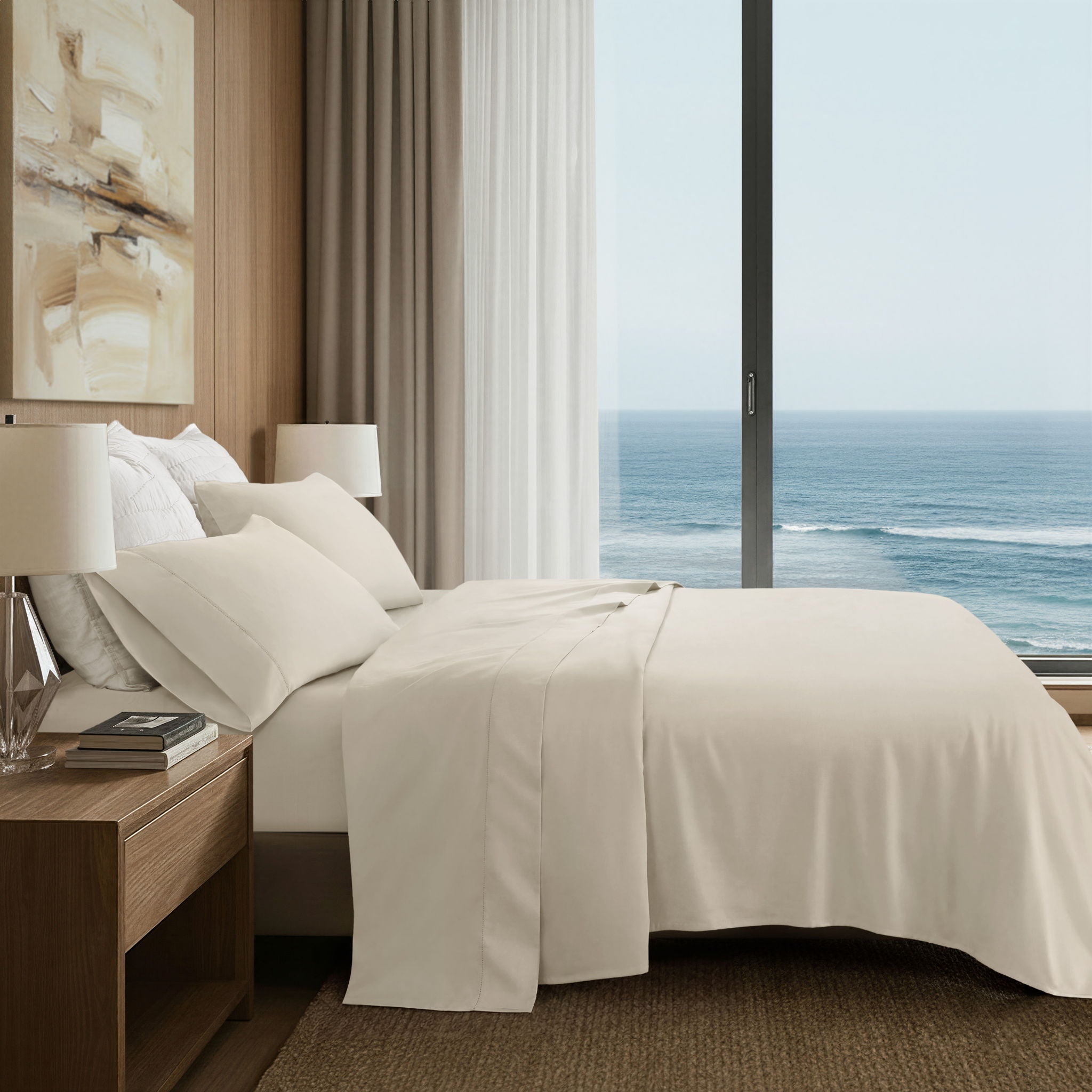Elina Supima - 4 Piece California King Sheet Set - Off-White