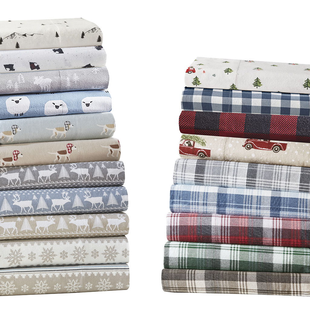 Flannel - King Sheet Set - Tan Dog