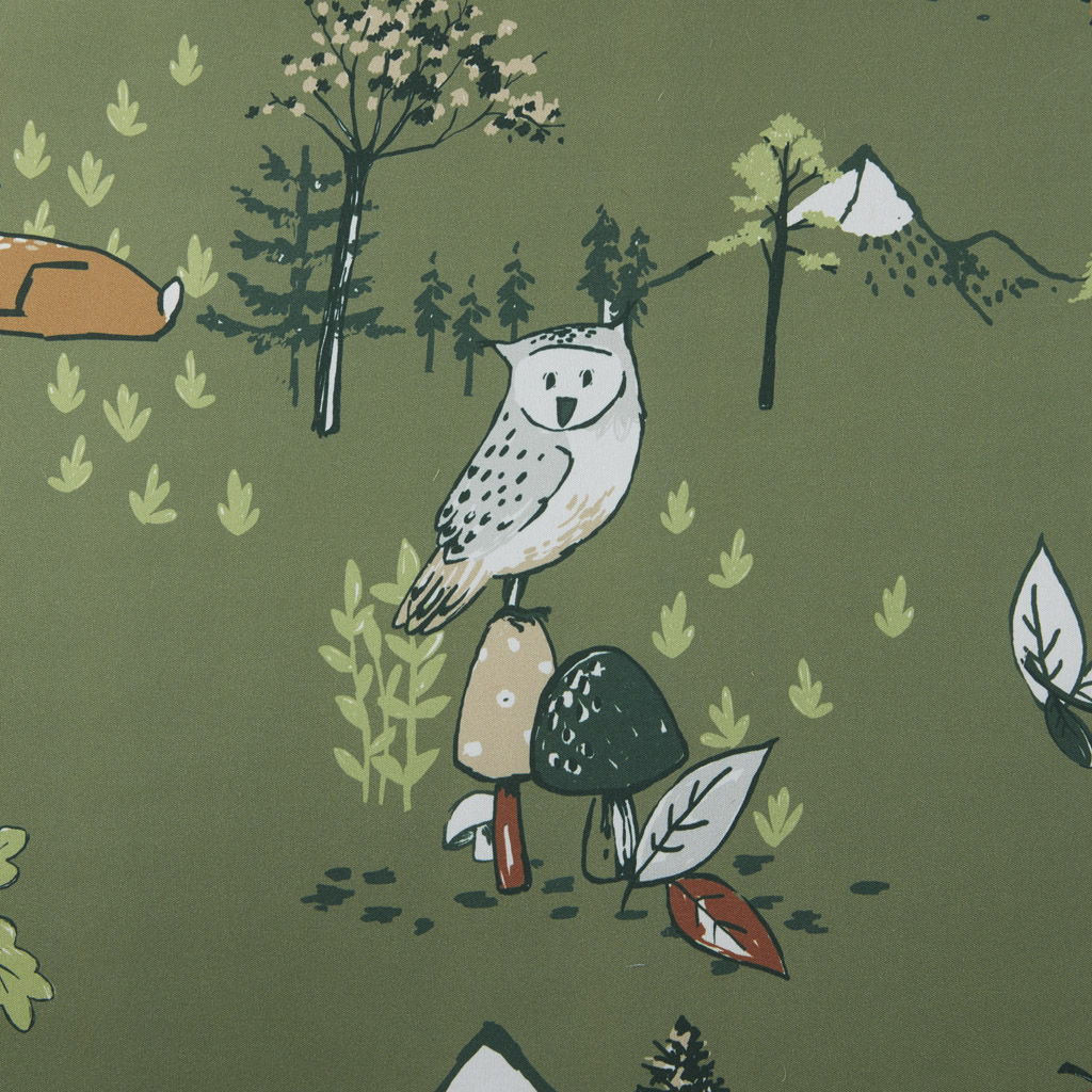 Heath - Forest Animals Plush Reversible Comforter Set - Green