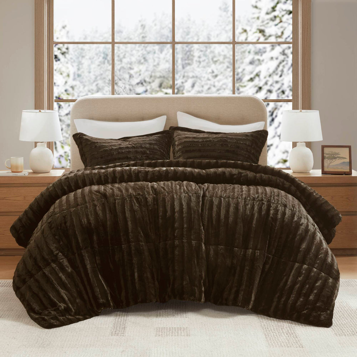 Duke - King Comforter Mini Set - Chocolate