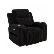 Power Recliner With Cup Holders And Ambient LED Lighting - Black
