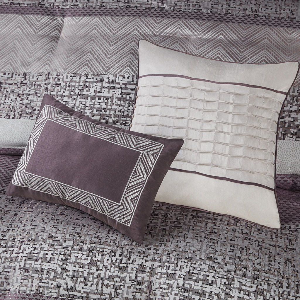 Rhapsody - California King 7 Piece Comforter Set - Purple
