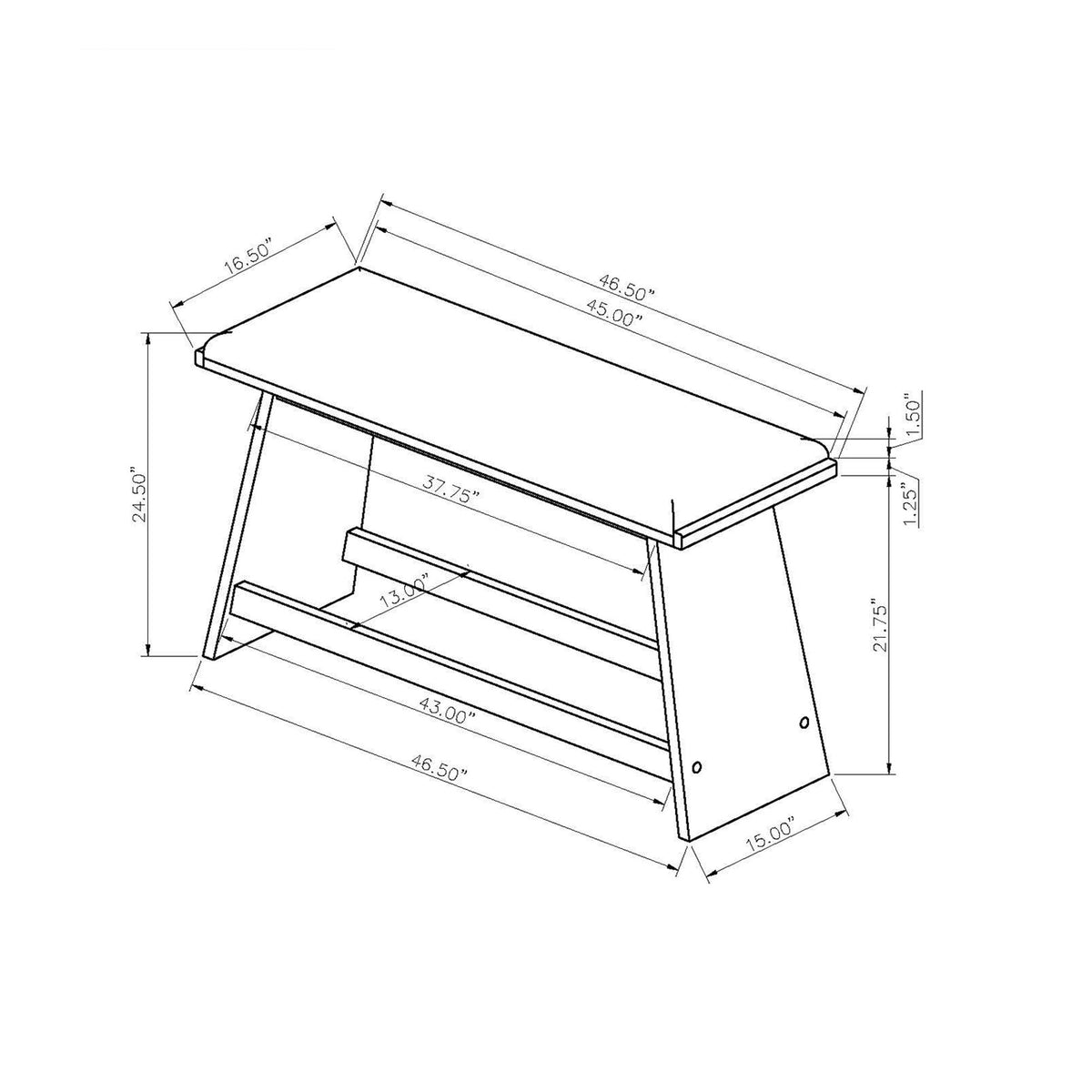 Jasmine - Bar Bench - Gray