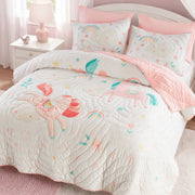 Unicorn Dream - Queen Quilt Set - Pink