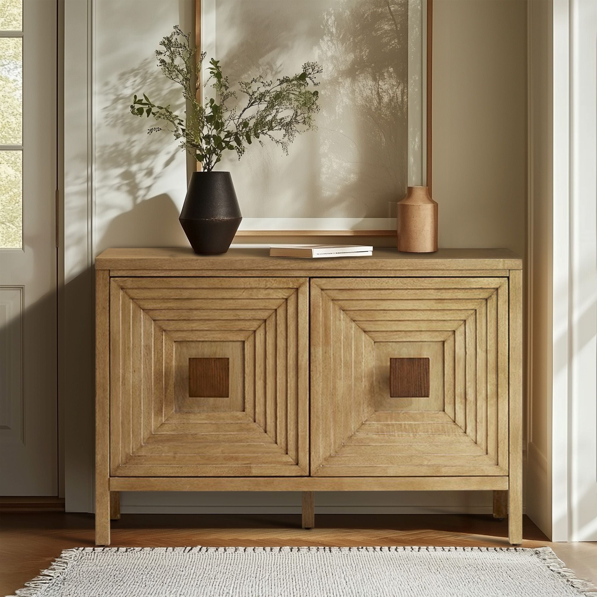 Paige - 2 Door Accent Cabinet With Adjustable Shelves - Natural