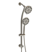 Multi Function Dual Shower Head Shower System With 4.7" Rain Showerhead, 7 Function Hand Shower, Adjustable Slide Bar - Brushed Nickel