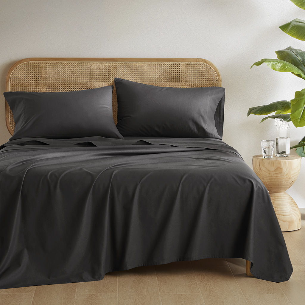 Cotton 144TC - Queen Solid Sheet Set - Black