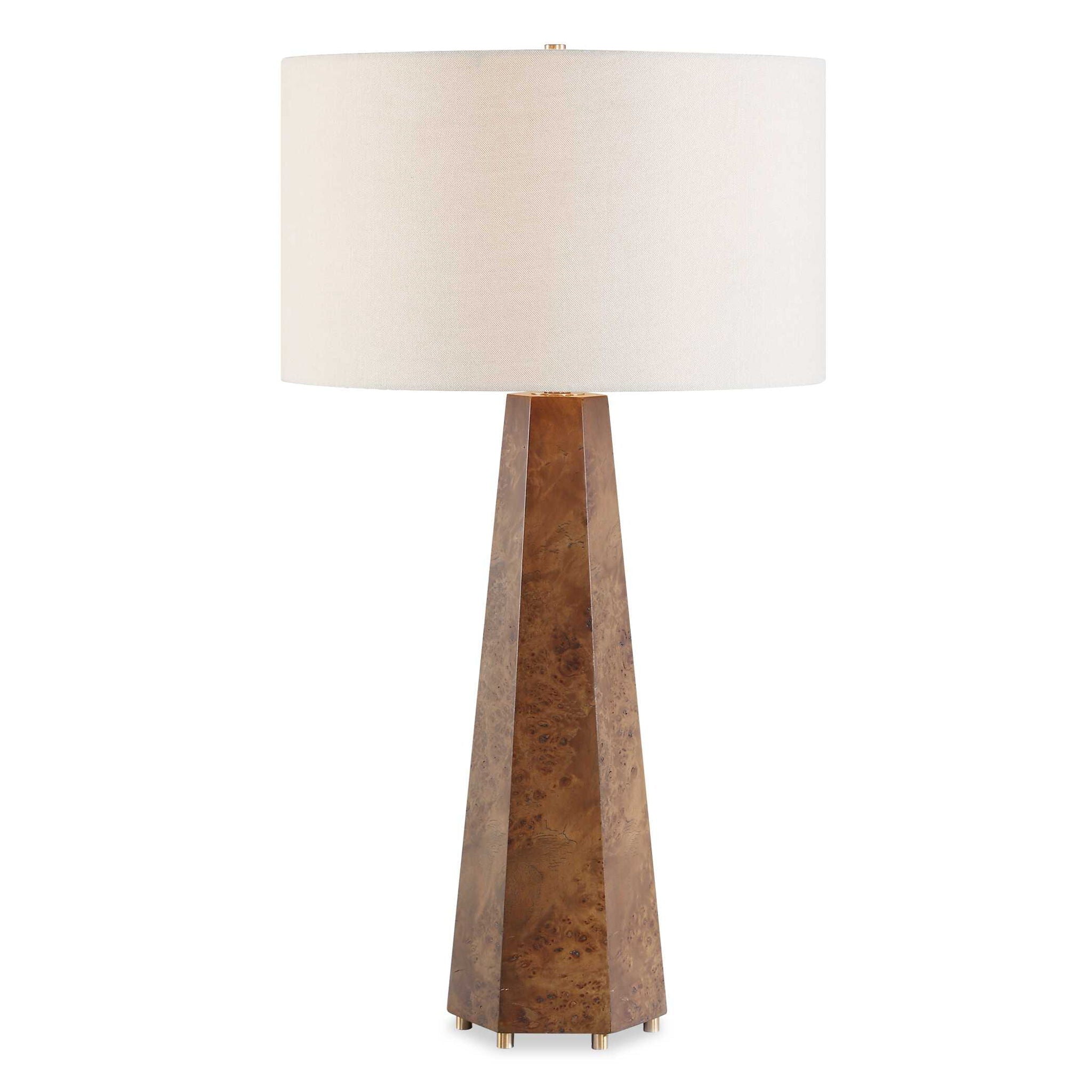 Mccaffrey - Tapered Burl Table Lamp - Woodtone