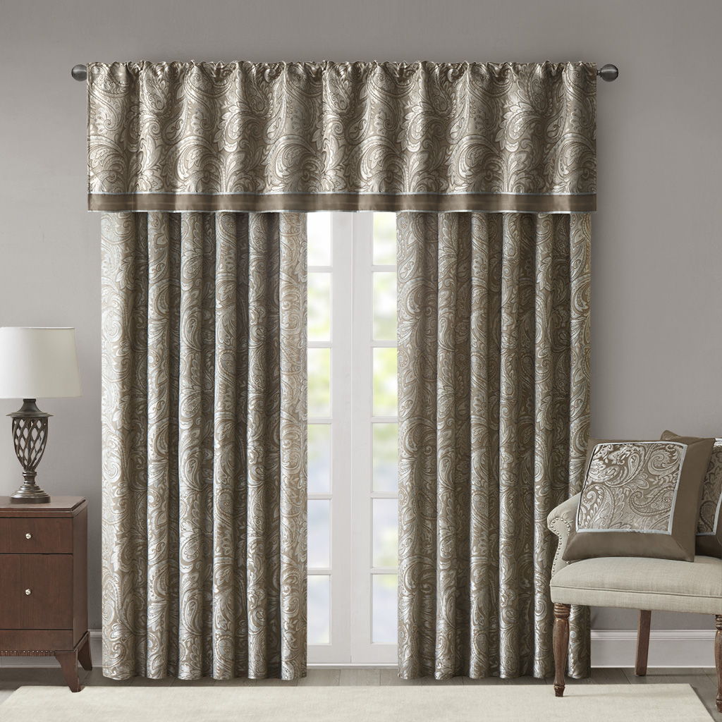 Aubrey - Window Valance - Blue / Brown