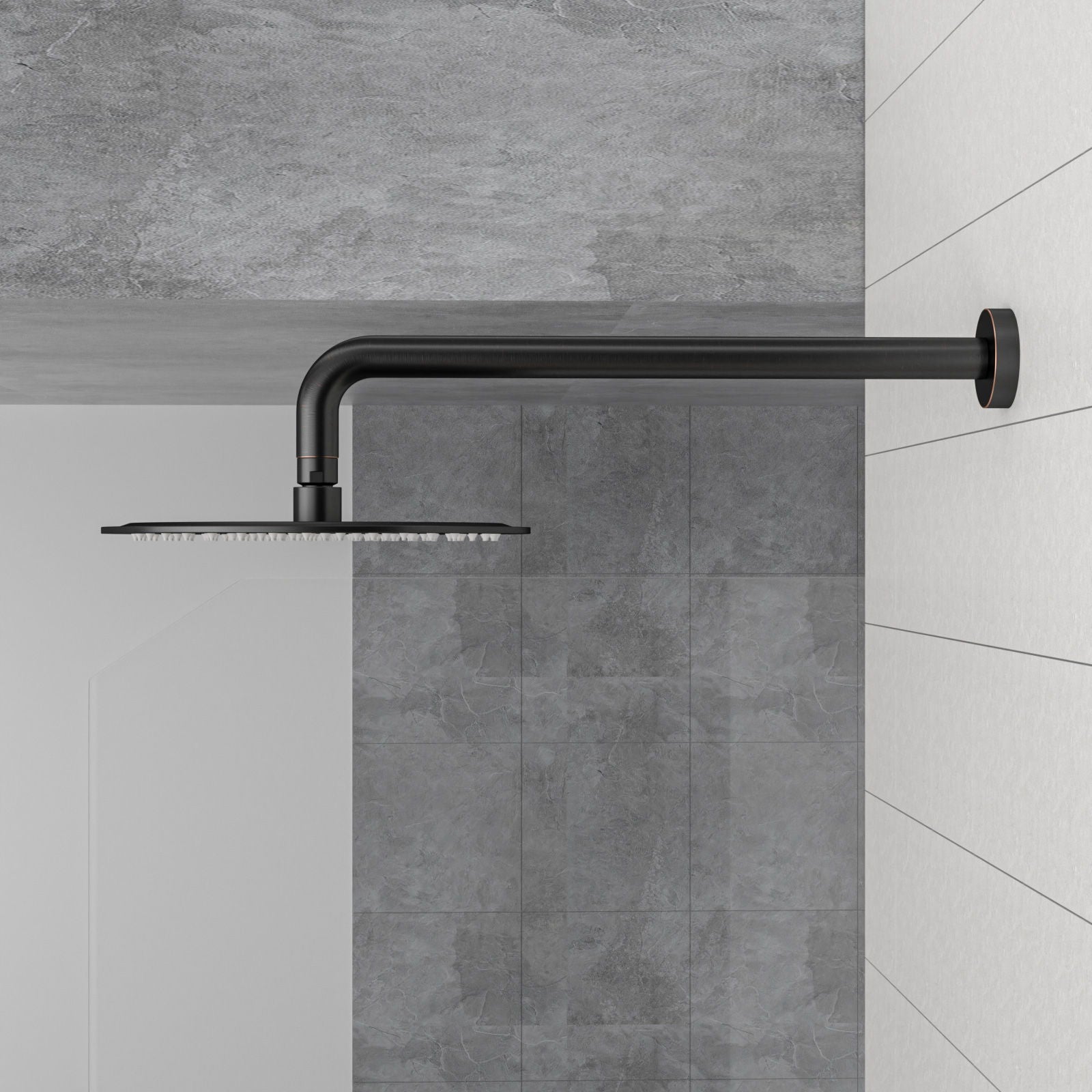 Oil Rubbed Bronze 16" Shower Arm With Flange, Stainless Steel, For Rain Shower Heads - Oil-Rubbed Bronze