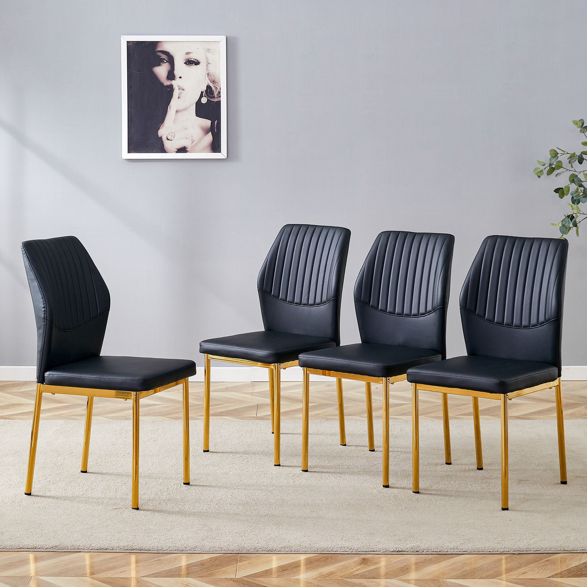 Luxury Simple Chair With Metal Leg