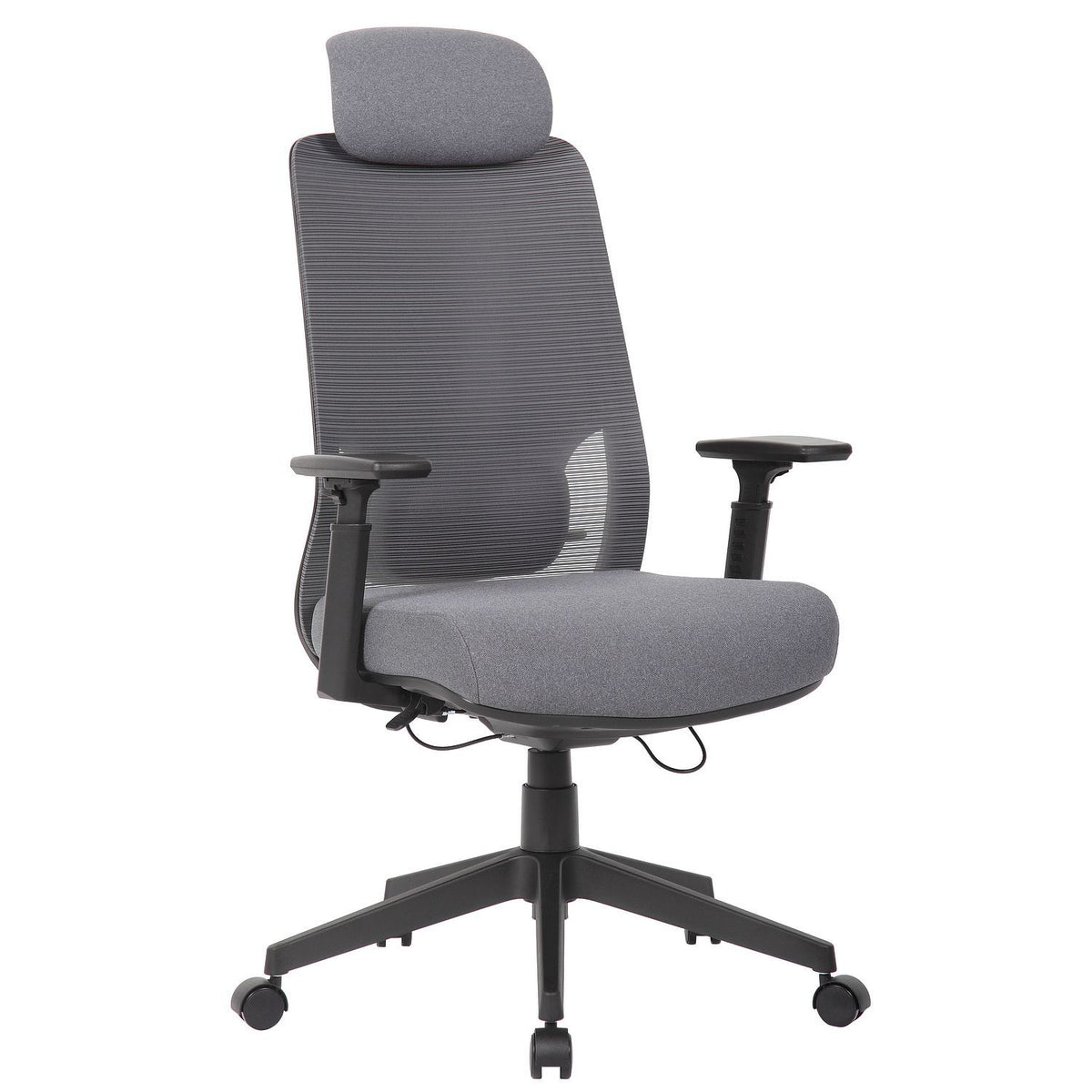 High Back Ergonomic Office Chair With Adjustable Headrest & 5D Armrest, Height Adjustable Swivel For Home Office - Antique Gray