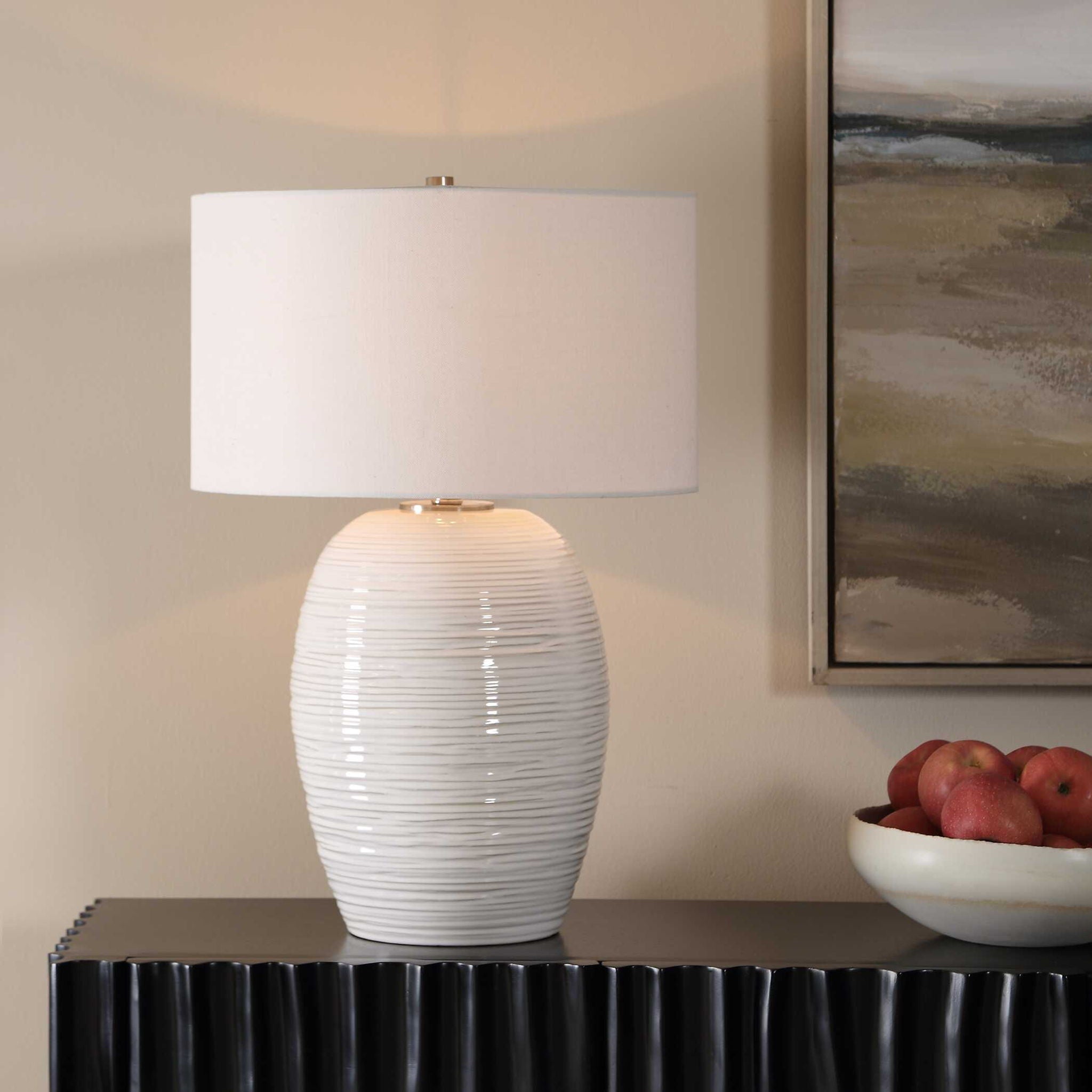 Alkman - Table Lamp - White Glaze