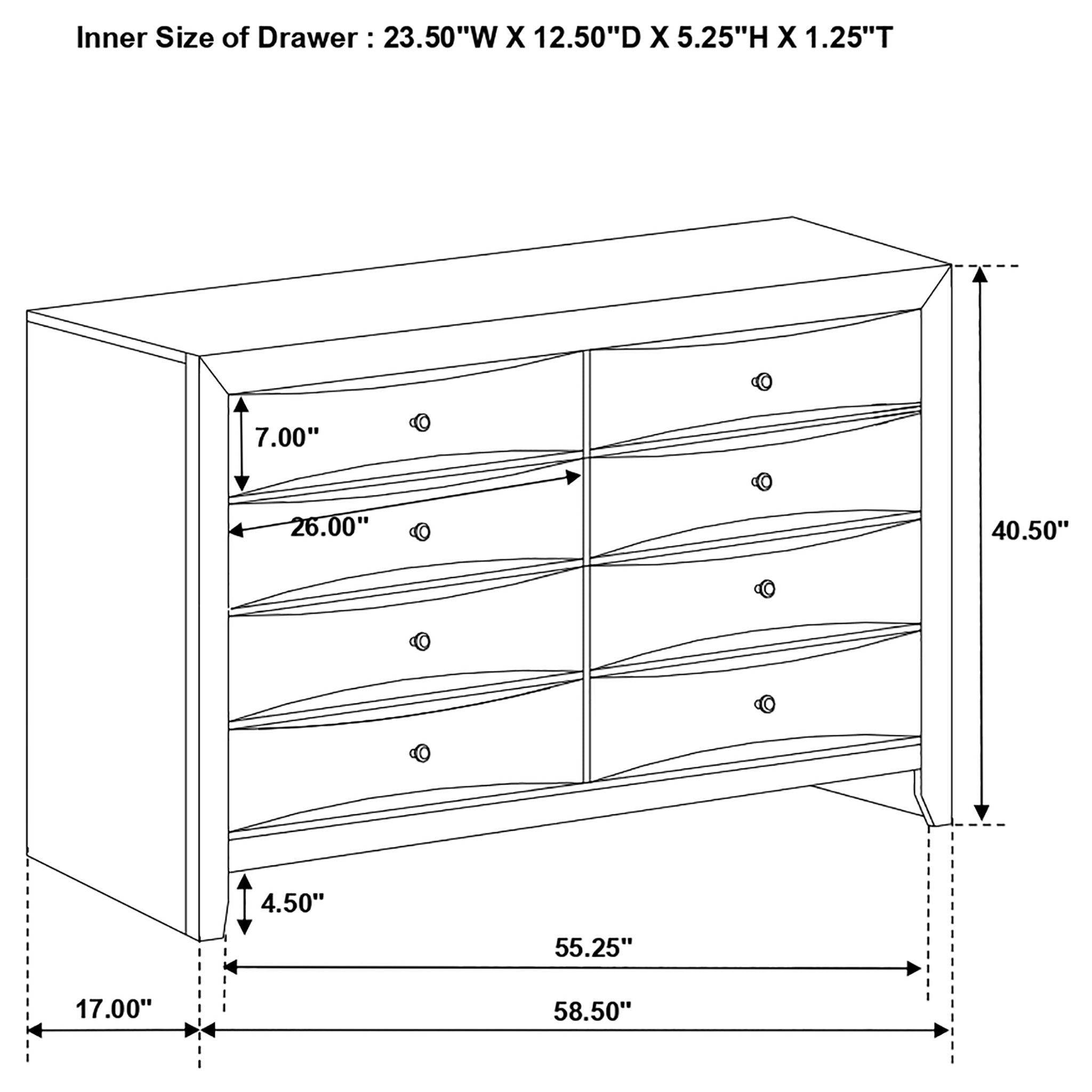 Palamino - 8 Drawer Dresser - Black