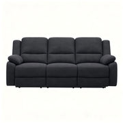3 Seat Manual Reclining Sofa With Deep Recline - Black