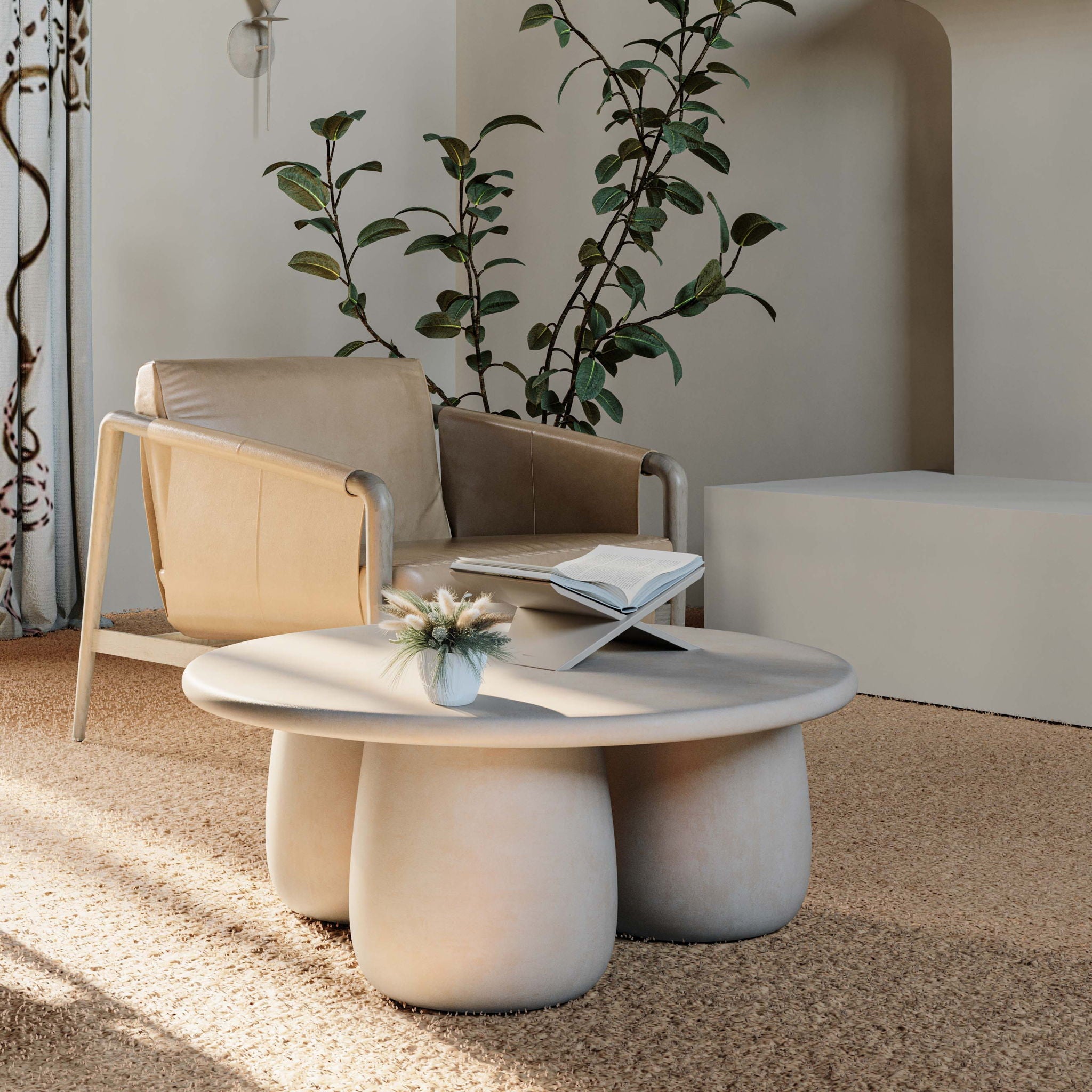 Rahul - Round Coffee Table - Cream