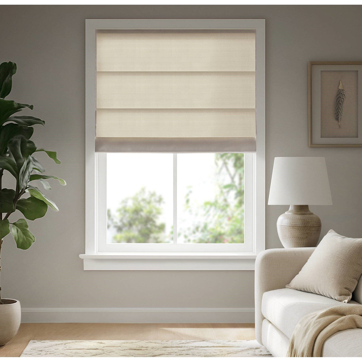 Galen Matte - 34x64" Cordless Roman Blind Galen Matte Fabric - Matte Ivory