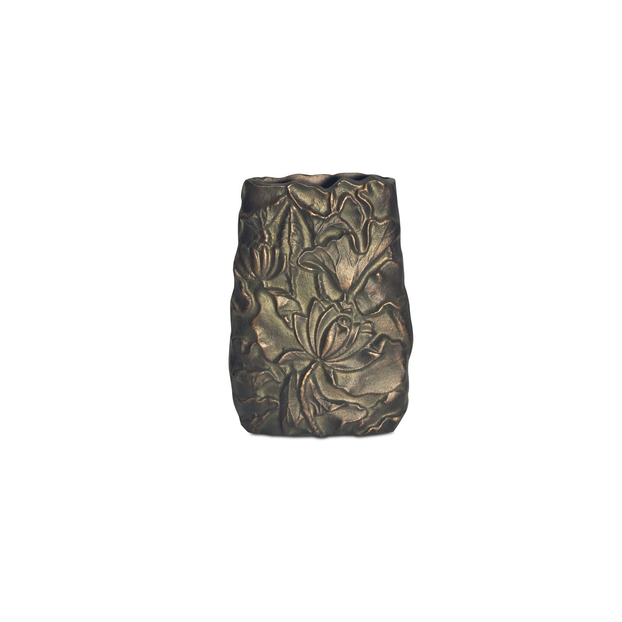 Sabine - Cast Aluminum Vase - Antique Brass