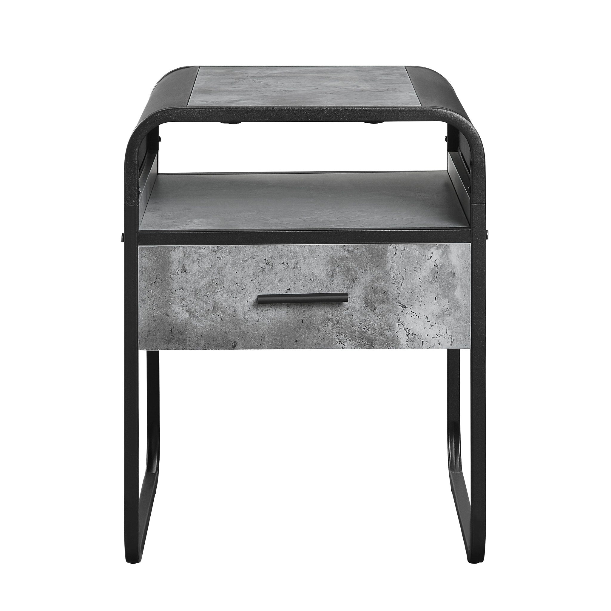 Raziela - End Table With Drawer - Black / Gray