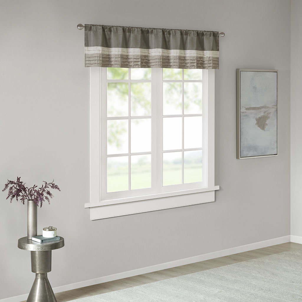 Amherst - Polyoni Pintuck Window Valance - Natural