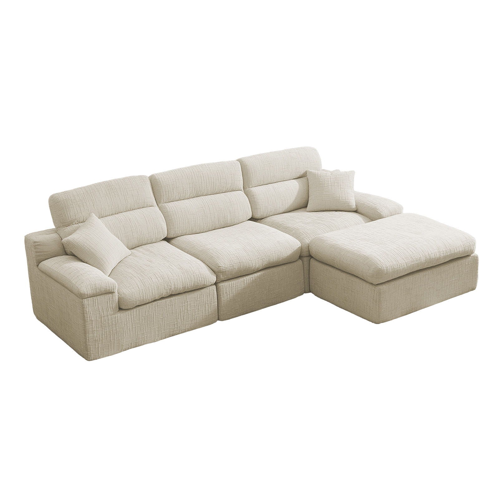 Corner Chaise Sofa With High Backrest