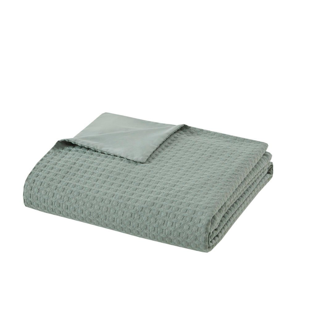 Mina - Twin/Twin XL Weave Textured Duvet Cover Set - Sage Green