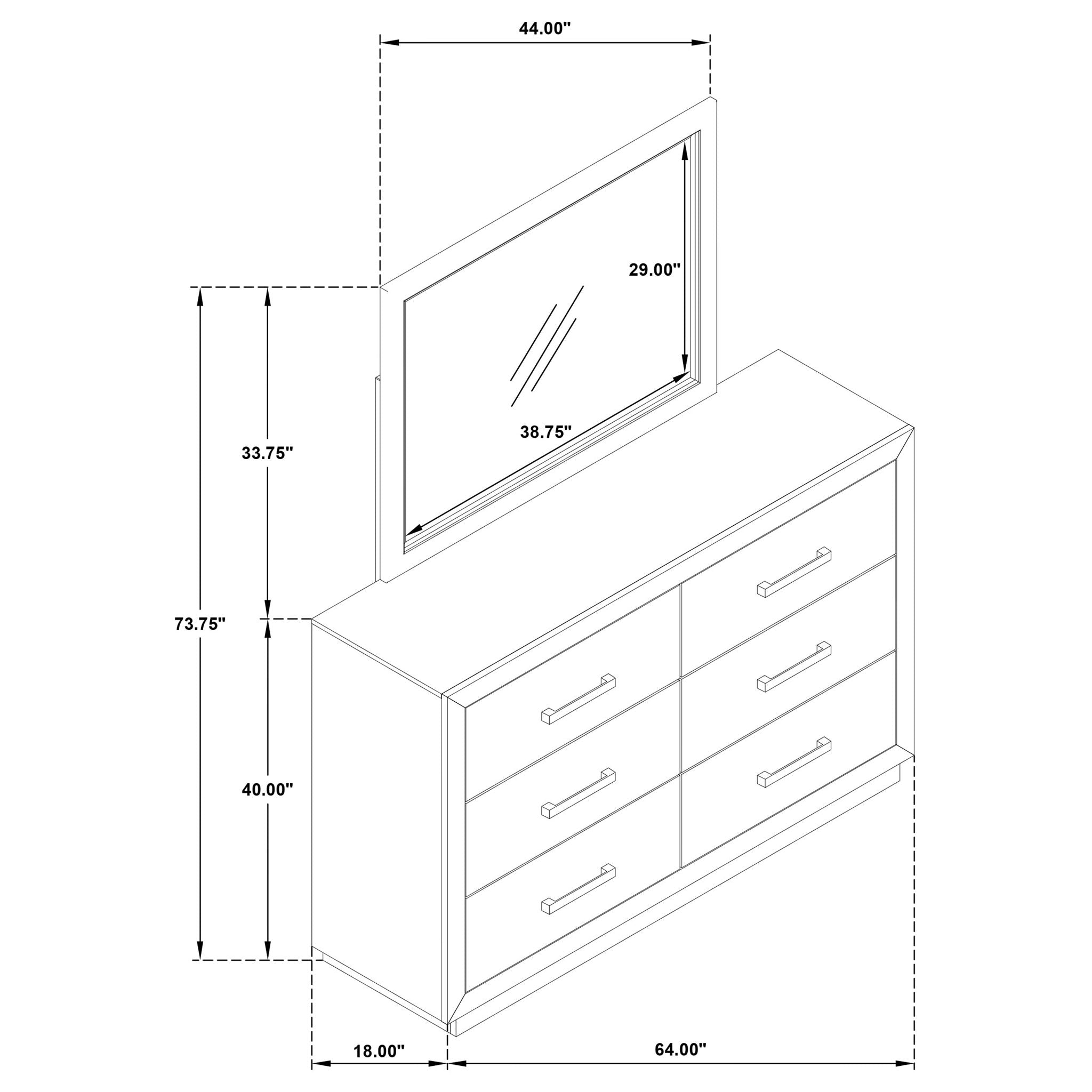 Gibbons - 6 Drawer Dresser And Mirror Set - Brown