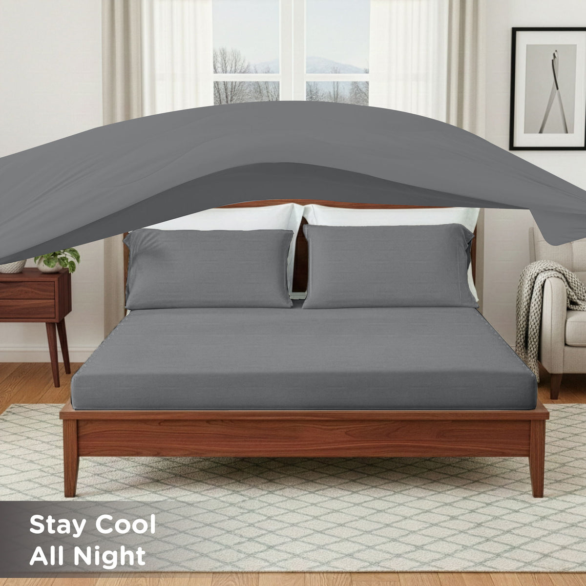 Ice Touch - King Sublime Serenity Luxury Sheet Set - Gray