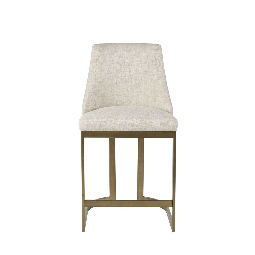 Bryce - Upholstered Counter Stool With Metal Base - Cream
