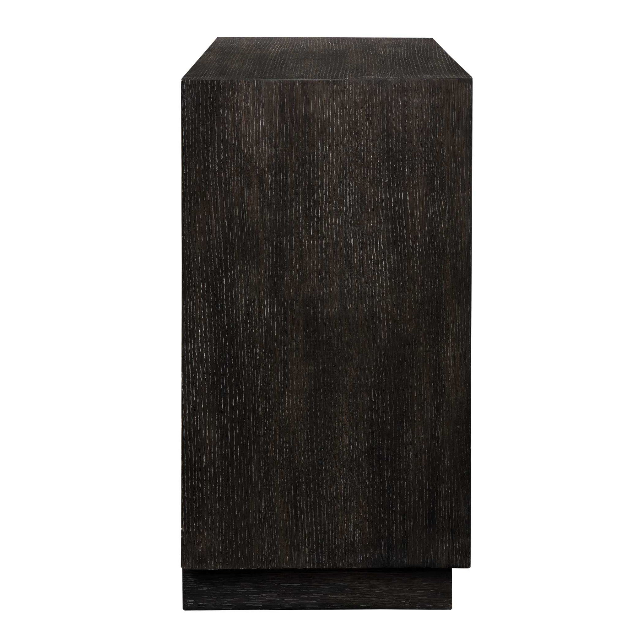 Faulkner - 3 Drawer Modern Chest - Black / Brass