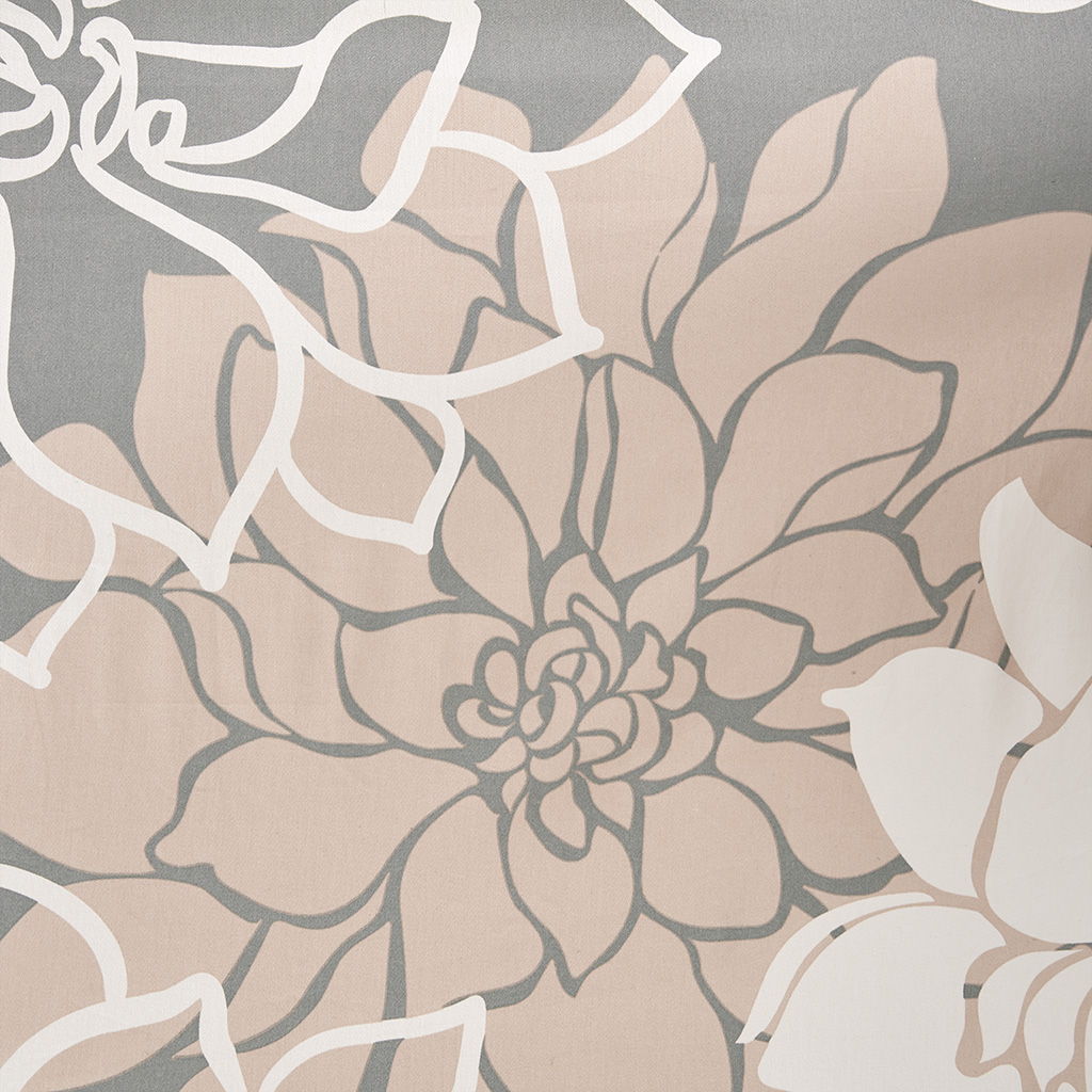 Lola - Floral Printed Shower Curtain - Blush