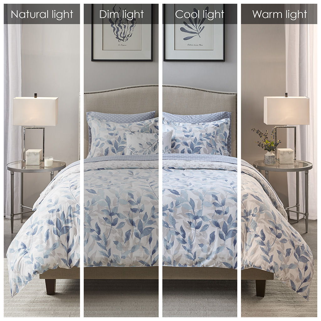 Sofia - Twin Reversible Complete Bedding Set - Blue