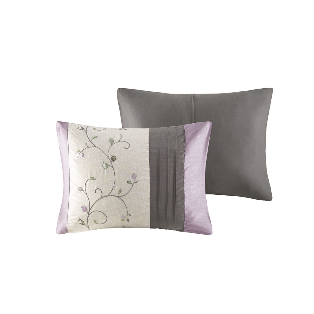 Serene - King Embroidered Piece Comforter (Set of 7) - Purple