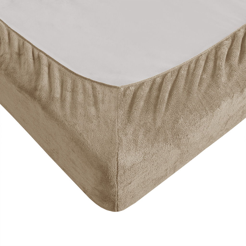 Soloft Plush - 4 Piece Full Micro Plush Sheet Set - Taupe