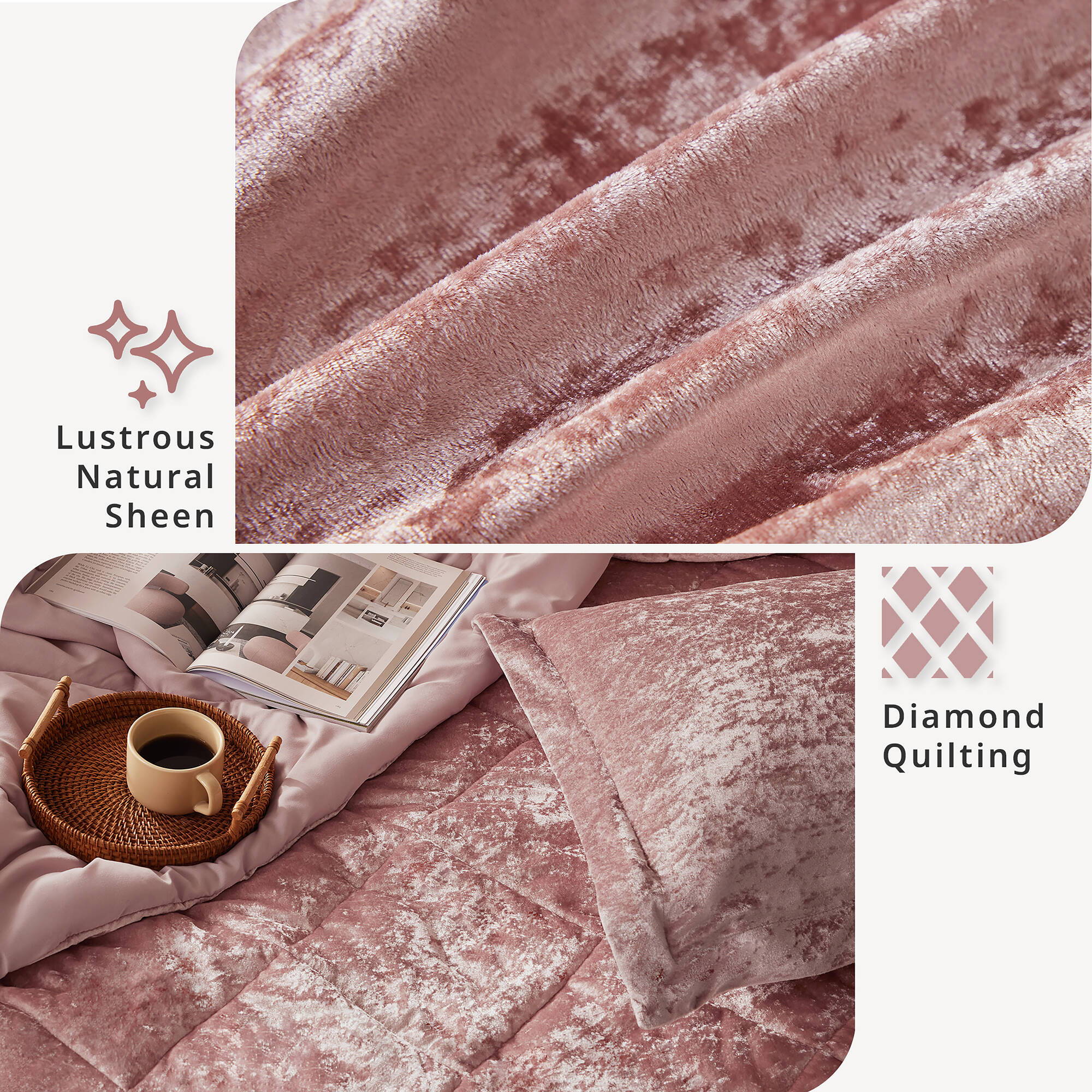 Felicia - King Duvet Cover Set - Blush