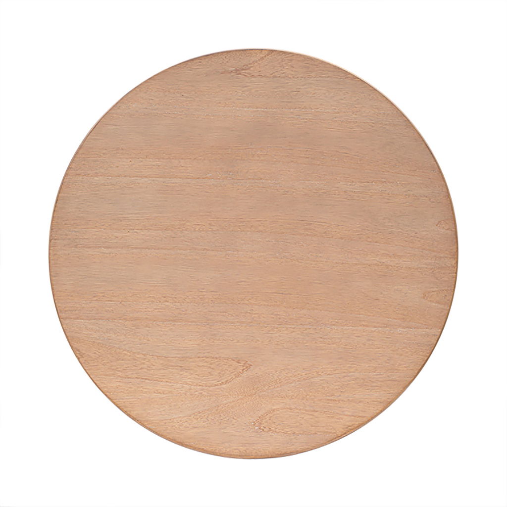 Skye - Round Coffee Table With Shelf - Natural