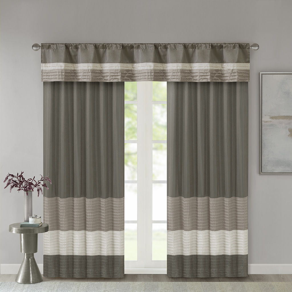 Amherst - Polyoni Pintuck Window Valance - Natural