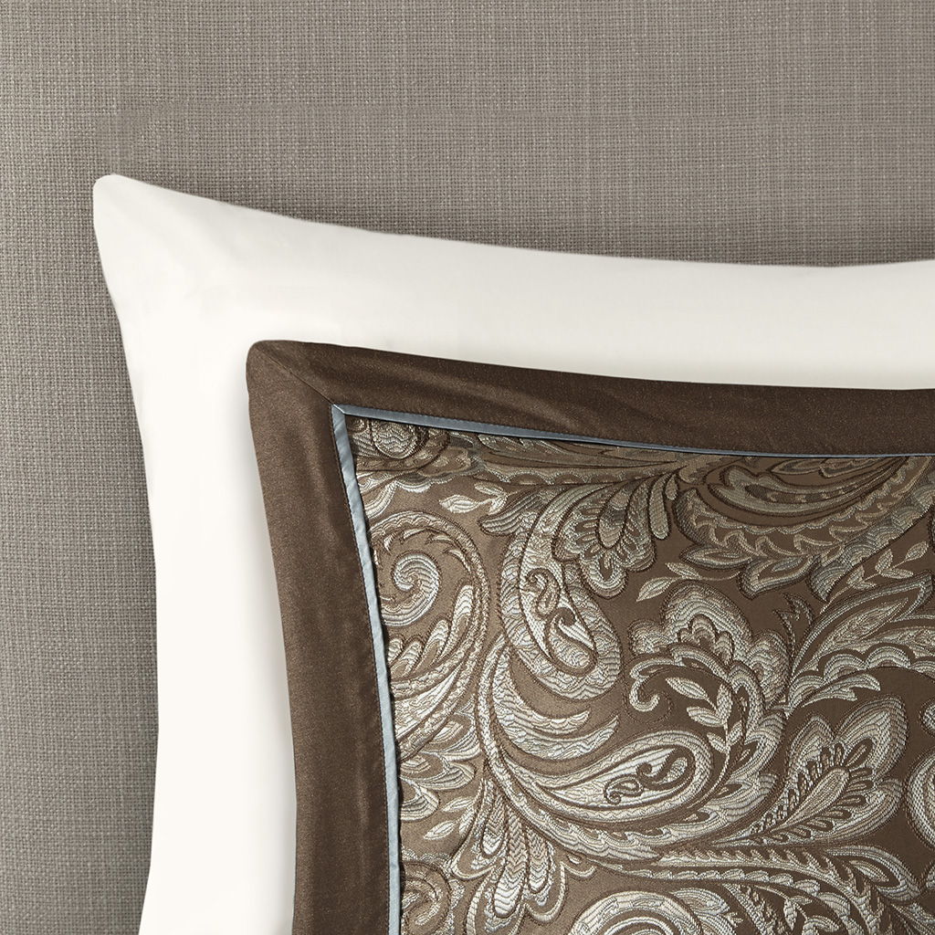 Aubrey - 6 Piece Duvet Cover Set - Blue / Brown