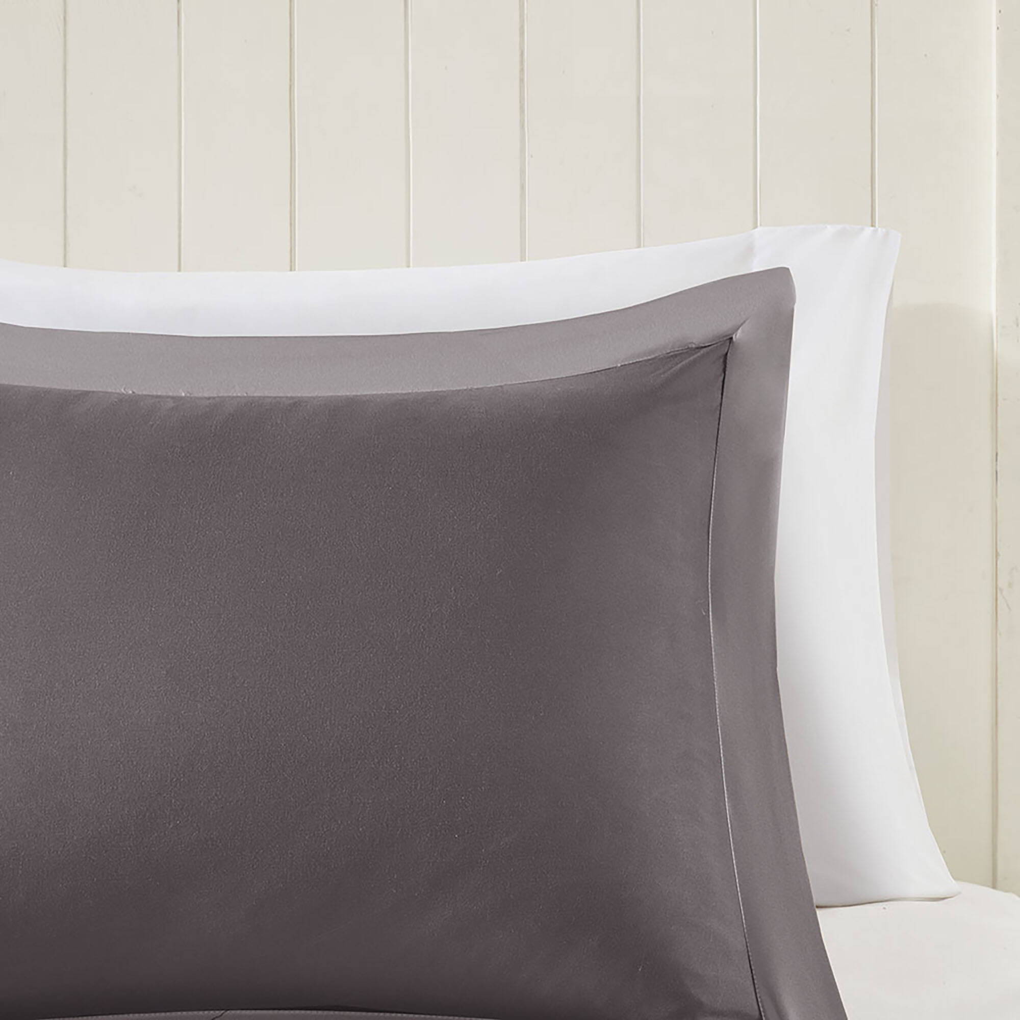 Larkspur - Twin 3M Scotchgard Diamond Quilting Reversible Down Alternative Comforter Set - Charcoal / Gray