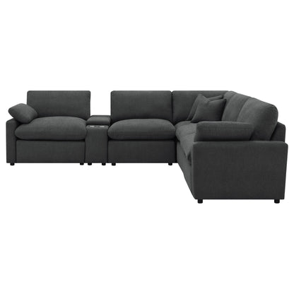 Hollander - 6 Piece Modular Power Reclining Sectional - Dark Gray