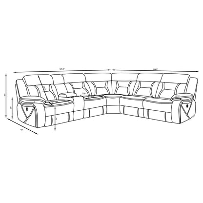Barton - Upholstered Power Reclining Sectional Sofa - Gray