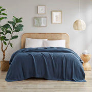 Bree Knit - King Blanket - Indigo