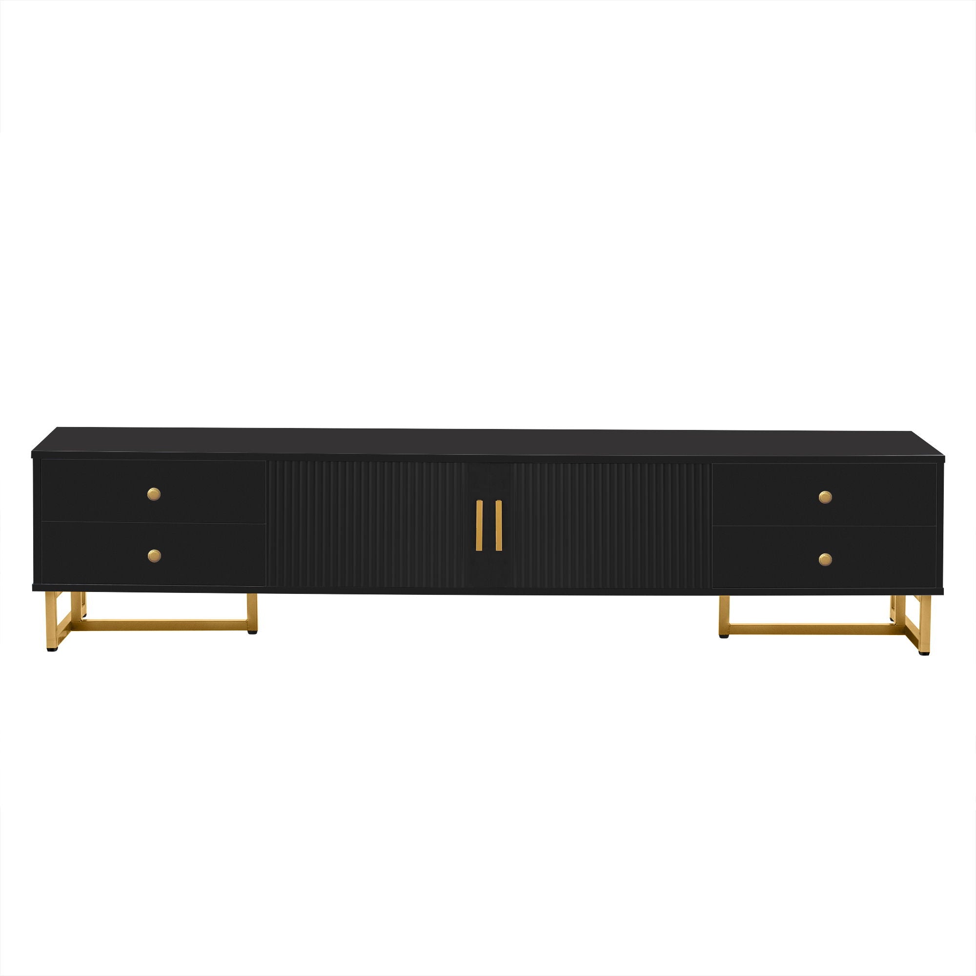 TV Media Console Table, TV Stand With Storage For Living Room - Black