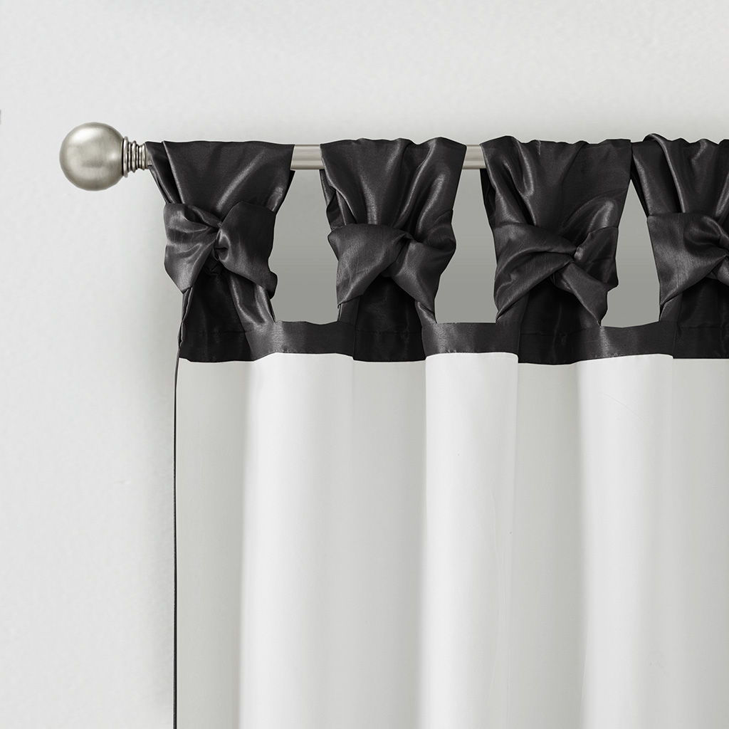 Emilia - Twist Tab Total Blackout Window Curtain Panel - Black