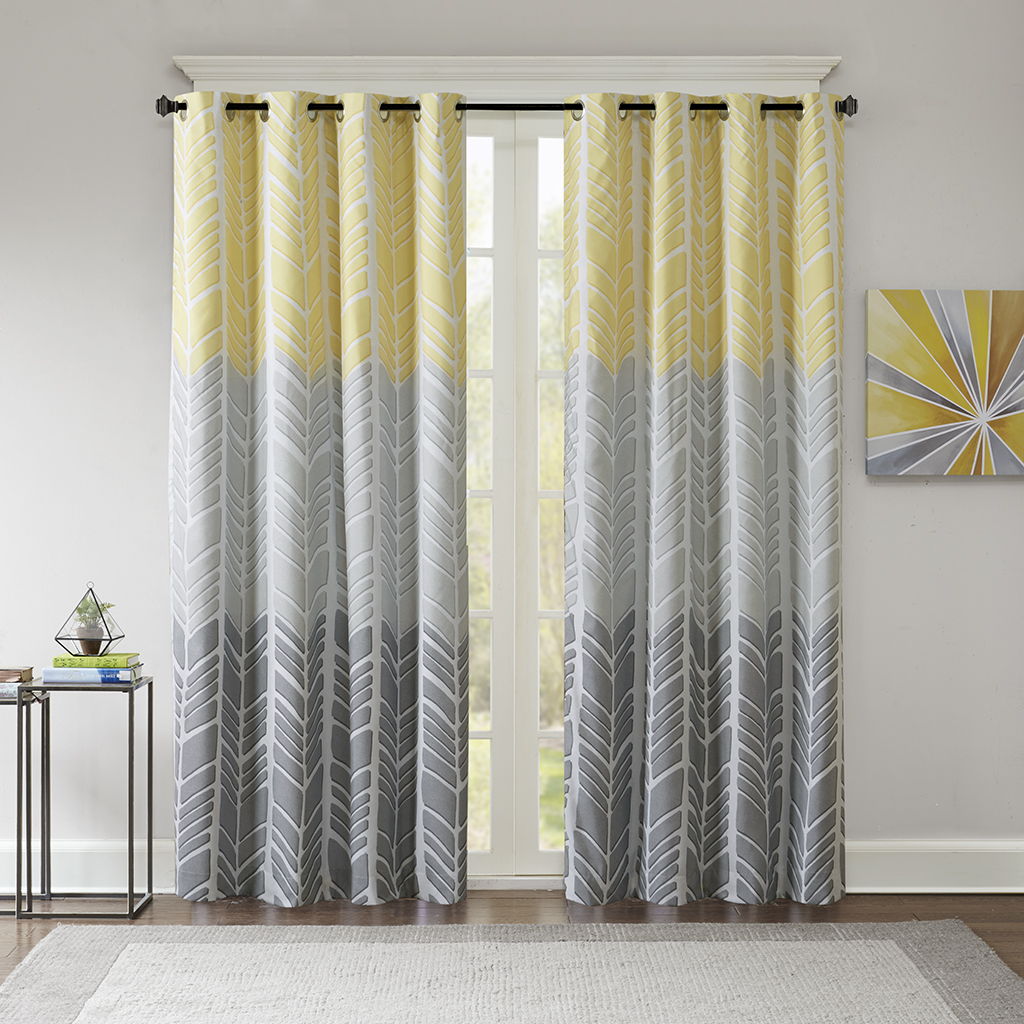 Adel - Printed Total Blackout Window Panel - Yellow