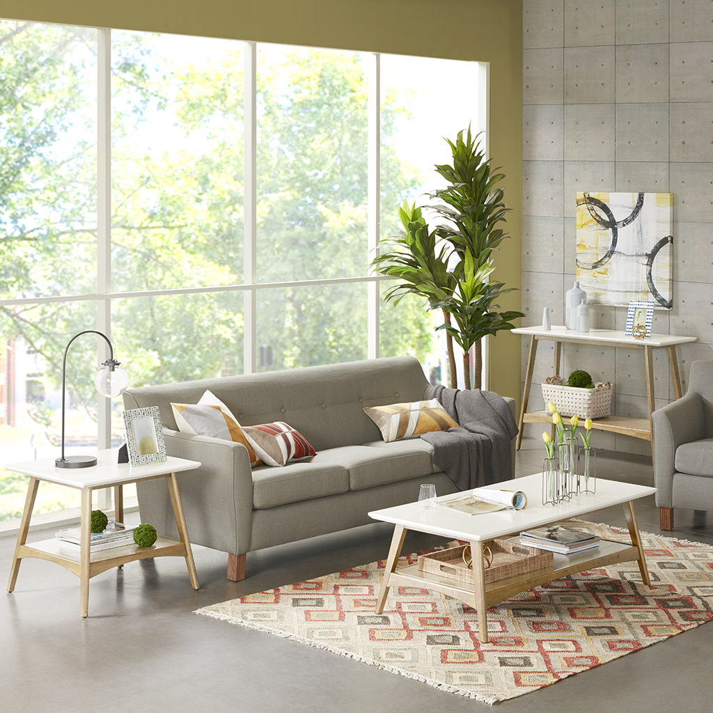 Parker - End Table - Off-White / Natural