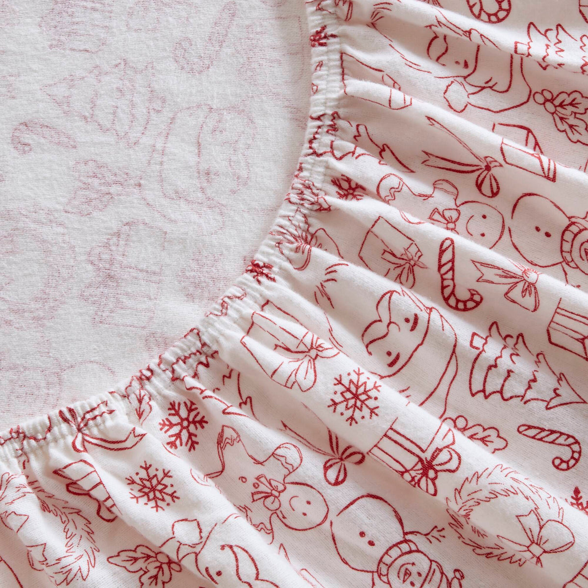 Cozy Soft - Twin 100% Flannel Pigment Printed Sheet Set - Holiday Doodles